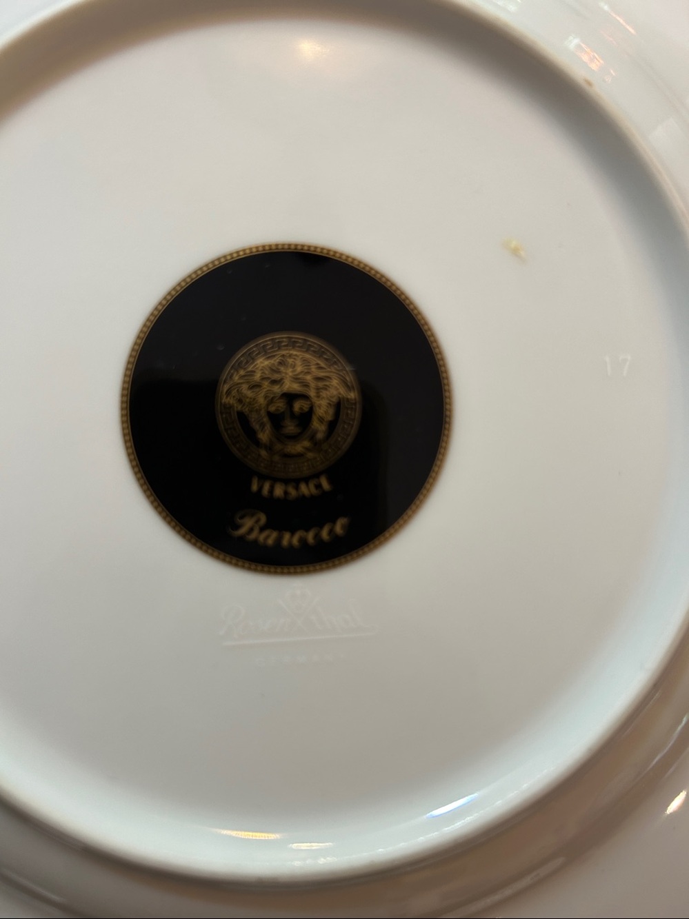 3 Versace 9" salad or sm. dinner plates I have 2 barocco and 1 medusa. - Picture 6 of 7